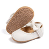 White pleather baby shoes. HM1628