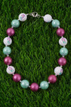 MERMAID PRINTED BUBBLE GUM BEAD NECKLACE. (3PCS/$12.00) ACG25113030