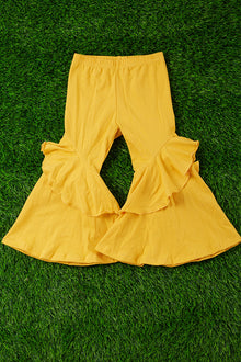  YELLOW RUFFLE / FLARE BELL BOTTOMS. PNG513002-AMY