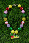 BACK TO SCHOOL BUBBLE GUM BEAD NECKLACE. (3PCS/$15.00) ACG35153006