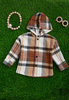 FROM BABY TO BIG KID, BROWN TONE/ PLAID HOODIE SHIRT. TPG651122260-SOL