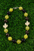 YELLOW & BLACK BUBBLE GUM BEAD NECKLACE W/ CACTUS SIDE PENDANTS. 3PCS/$15.00 ACG15153014