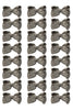 METAL GRAY BOWS 4IN WIDE 24PCS/$7.50 BW-017-4