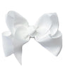 7.5" WIDE  WHITE HAIR BOW    12PCS/$18.00  BW-029-P