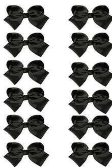  BLACK 5.5" INCH HAIR BOWS 12PCS/$6.50 BW-030-5