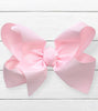 POWDER PINK 7.5" WIDE HAIR BOWS. 12PCS/$18.00 BW-115-P