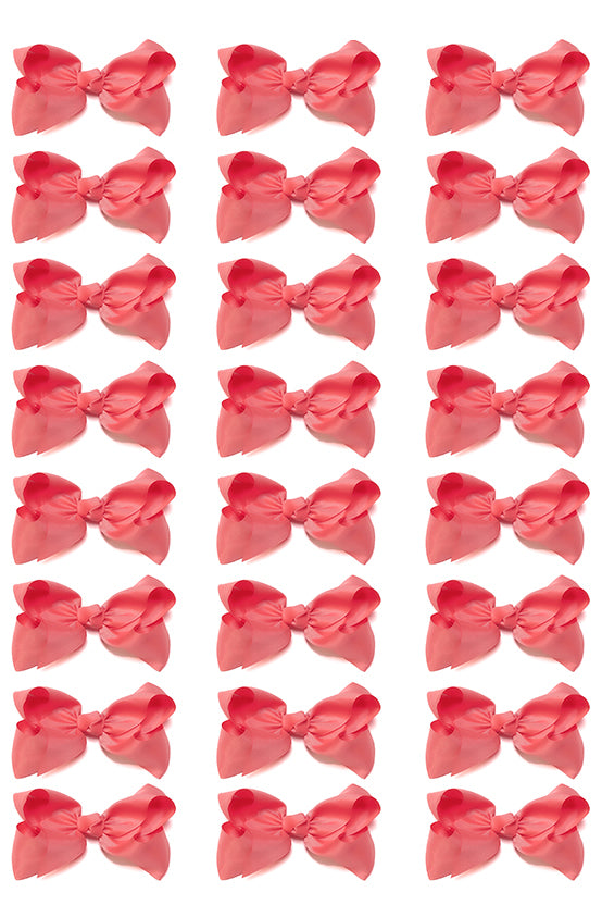CORAL ROSE  4IN WIDE BOWS 24PCS/$7.50 BW-210-4