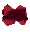 SCARLET DOUBLE LAYER FEATHER HAIR BOWS 7.5" WIDE 4PCS/$10.00 BW-260-F