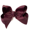 BURGUNDY 7.5" WIDE HAIR BOW. 12PCS/$18.00 BW-277-P