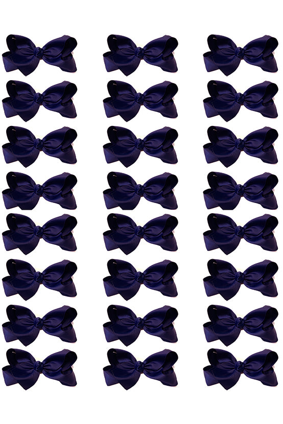 NAVY 4IN WIDE BOWS 24PCS/$7.50 BW-370-4