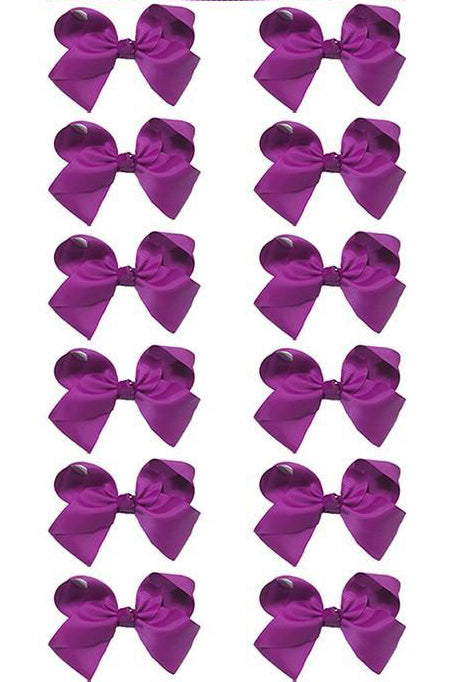 PURPLE BOWS 5.5IN WIDE 12PCS/$6.50 BW-465-5