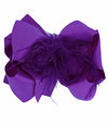 REGAL PURPLE DOUBLE LAYER FEATHER HAIR BOWS. 7.5" WIDE 4PCS/$10.00 BW-470-F