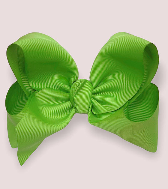 BUD GREEN 7.5" WIDE HAIR BOWS. 12PCS/$18.00 BW-549-P