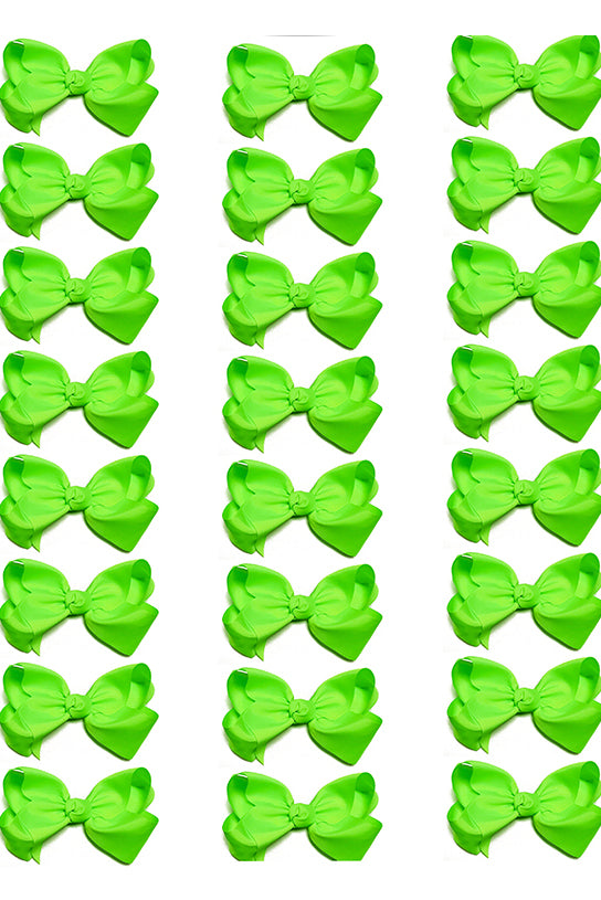LIME GREEN 4IN WIDE BOWS 24 PCS/$7.50  BW-556-4