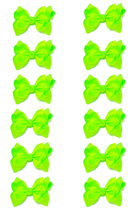 ACID GREEN BOWS 5.5IN WIDE 12PCS/$6.50  BW-556-5