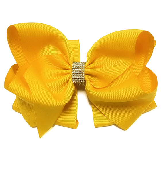 DANDELION RHINESTONE HAIR BOW, 6.5" WIDE 5PCS/$10.00 BW-662-S