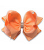 PEACH HAIR BOW 6.5" WIDE 5PCS/$10.00 BW-720-S