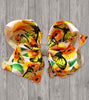 BUTTERFLIES & SUNFLOWERS PRINTED HAIR BOWS. (7.5" WIDE DOUBLE LAYER) 4PCS/$10.00 BW-DSG-437