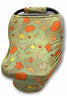 OAK LEAVES  PRINTED ON GREEN CAR SEAT COVER. CZ-DLH1830K