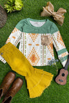 GIRLS SEQUINS AZTEC LONG SLEEVE SHIRT W/SEQUINS POCKET.  TPG651522035AMY