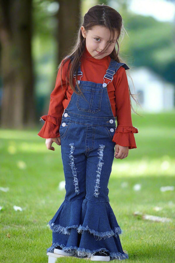 DOUBLE LAYER DISTRESSED DENIM OVERALLS. PNG651522042 SOLA