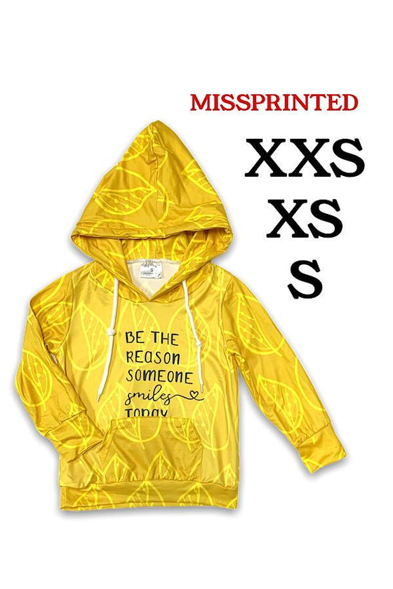 YELLOW SWEATSHIRT WITH HOODIE. (BE THE REASON SOMEONE SMILE TODAY!) CXS-950367 WEN