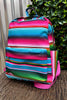 FUSCHIA/TURQUOISE SERAPE PRINTED MEDIUM SIZE BACKPACK. BP-2023-B