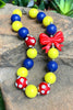 RED, NAVY BLUE BLUE & ANIMAL PRINT BUBBLE NECKLACE . 3PCS/$12.00 NK-14