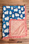 SOFT SLEEP/SHEEP PRINTED BABY BLANKET. 35" BY 35". BKG25133004