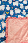 SOFT SLEEP/SHEEP PRINTED BABY BLANKET. 35" BY 35". BKG25133004