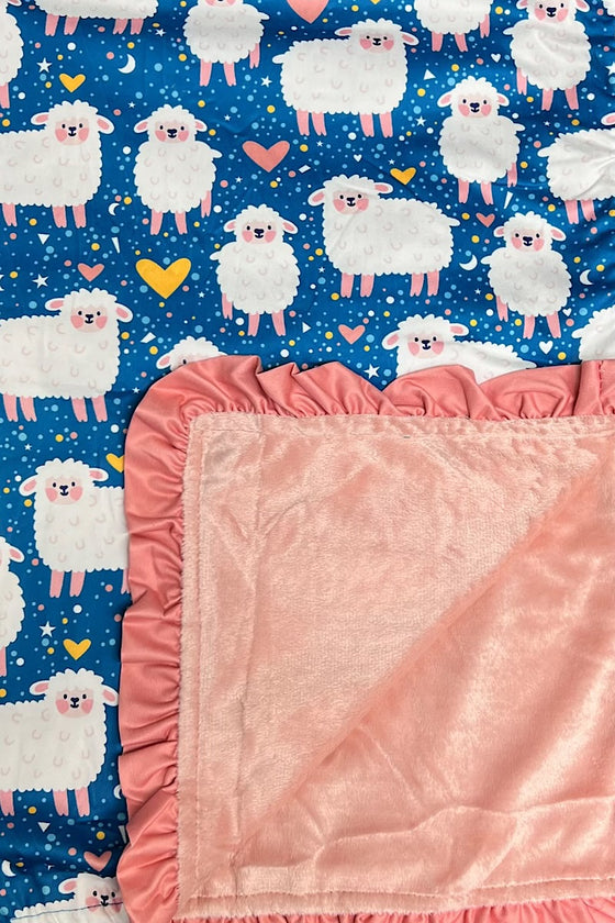 SOFT SLEEP/SHEEP PRINTED BABY BLANKET. 35" BY 35". BKG25133004