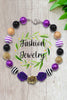 PURPLE,GOLD & BLACK BUBBLE NECKLACE. 3PCS/$12.00  XL-01892