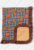 (REVERSIBLE) ORANGE & CHEETAH PUMPKIN PRINTED BABY BLANKET. (SIZE: 35" BY 43") TZ-DLH1082K