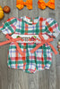 (ONLINE ONLY) MULTI-PRINTED PLAID BABY ROMPER/THANKSGIVING EMBROIDERY DETAIL. RPG451322048-SOL
