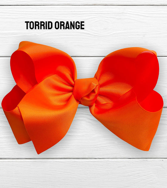 TORRID ORANGE 7.5" WIDE HAIR BOWS. 12PCS/$18.00 BW-750-P