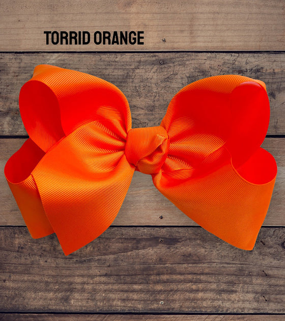 TORRID ORANGE 7.5" WIDE HAIR BOWS. 12PCS/$18.00 BW-750-P