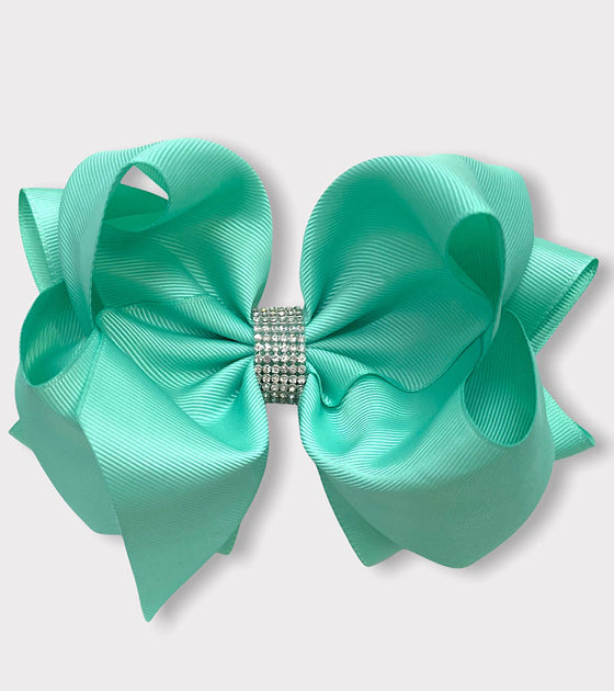 TROPIC RHINESTONE BOW 6.5 " WIDE 5PCS/$10.00 BW-323-S