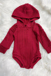 CABLE KNIT BABY ONESIE WITH HOODIE. LT-DLH4517K