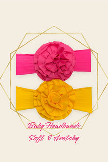  5" RUFFLE HEADBANDS, STRETCHY & SOFT BABY APPROVED. 5PCS/$12.50 HB-2023-A