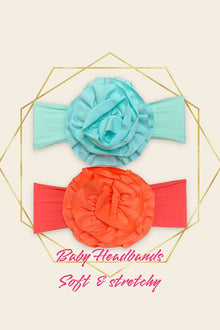  5" RUFFLE HEADBANDS, STRETCHY & SOFT BABY APPROVED. 5PCS/$12.50 HB-2023-B