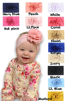  CUTE RUFFLE POM POM BABY HEADBANDS. 6PCS/$10.00  HB-5600K