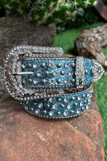  TURQUOISE RHINESTONE & GLITTERY BELTS FOR KIDS.  BELT-2021-J