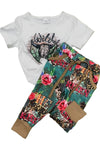 HE IS RISEN" FLORAL & CRUZ PRINTED JOGGERS. TT2023-8AMYY