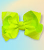 KEY LIME/NEON GREEN 7.5" WIDE BLACK SEQUINS HAIR BOWS. 5PCS/$10.00   BW-544-SQ