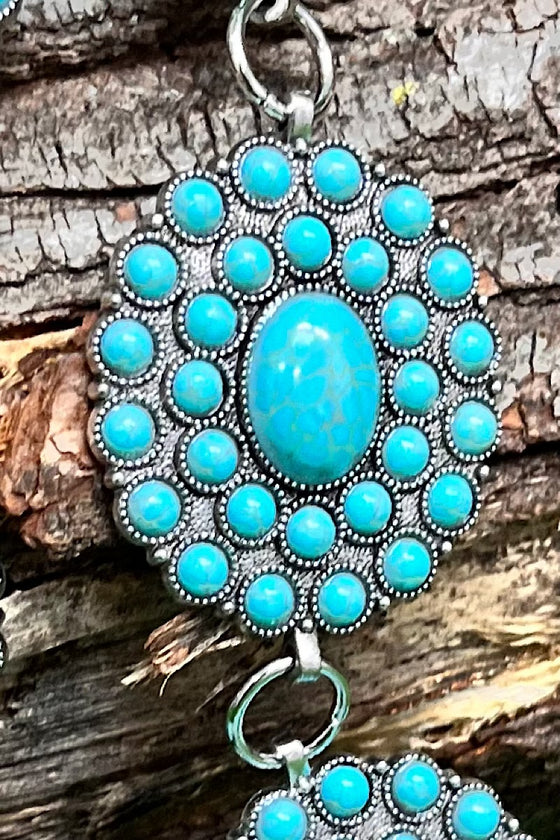 TURQUOISE CONCHO BELT. (37"LONG) ACG15153005