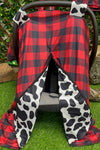 PLAID & COW PRINTED CAR SEAT COVER. ZYTG501522001