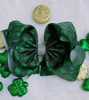 PLAID/TREVOL PRINTED DOUBLE LAYER HAIR BOWS W/ RHINESTONE. 4PCS/$10.00BW-DSG-101