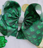 PLAID/TREVOL PRINTED DOUBLE LAYER HAIR BOWS W/ RHINESTONE. 4PCS/$10.00BW-DSG-101