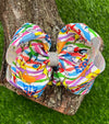 CHARACTER PRINTED  DOUBLE LAYER HAIR BOWS. 4PCS/$10.00 BW-DSG-805