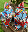 1,2 CHARACTER PRINTED DOUBLE LAYER HAIR BOWS. 4PCS/$10.00 BW-DSG-813